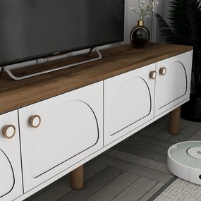 Móvel de TV "Elvar" – Branco – 180 x 53 x 35 cm – Design Moderno