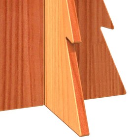 Árvore Natal decorativa 59,5 cm pinho maciço castanho-mel