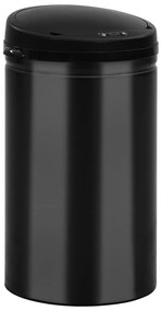 Caixote do lixo com sensor automático 40 L aço carbono preto