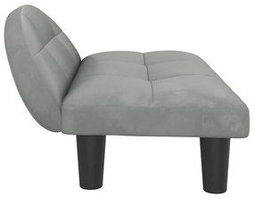 Cama para cães 70x52x30 cm veludo cinzento-claro