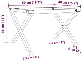 Pernas para mesa de centro estrutura em X aço