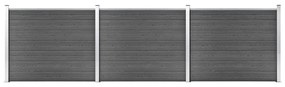 Conjunto painel de cerca 526x146 cm WPC preto
