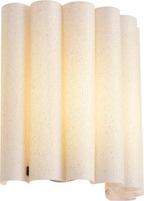 Candeeiro de Parede Japandi Bege com Linho 26cm - Scallop