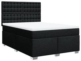 Cama com molas/colchão 140x200 cm tecido preto