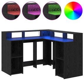Mesa Carvalho Preto 130x130x91 cm Madeira Engenheirada