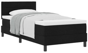 Cama Box Spring com Colchão Preta 80x200 cm Tecido