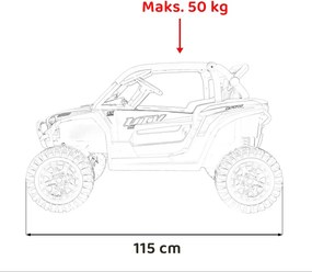 Buggy elétrico para Crianças 24V, 4x4  Buggy 4x4 KCK Rodas de espuma EVA Preto