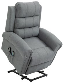 Poltrona Reclinável Elétrica Levanta Pessoas com Massagem Vibratória e Aquecimento  98x96x105 cm Cinza