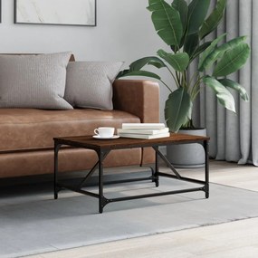 vidaXL Mesa de centro 75x50x35 cm derivados madeira carvalho castanho