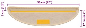 Tapetes escada adesivos aspeto sisal 30 pcs 56x17x3 cm berbere