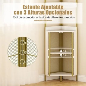 Estante de canto 32 x 32 x 170 cm com 6 níveis com portas para sala, escritório Branca