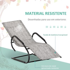 Espreguiçadeira de Jardim Ergonómica com Apoio para a Cabeça e Apoio p