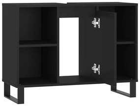 Armário de casa de banho 80x33x60 cm derivados de madeira preto