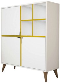 Armário Multiuso Pulse – Branco e Amarelo – 100x115x30 cm