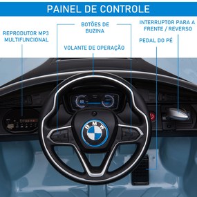 Carro elétrico acima de 3 anos Licença BMW I8 6V 115x72,5x46 cm Azul