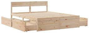 Cama sem colchão 150x200 cm madeira de pinho maciça