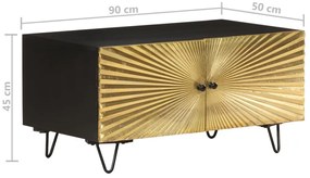 Mesa de centro 90x50x45 cm madeira de mangueira maciça