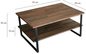 Mesa de Café Neta – Nogueira – 85x40x60 cm