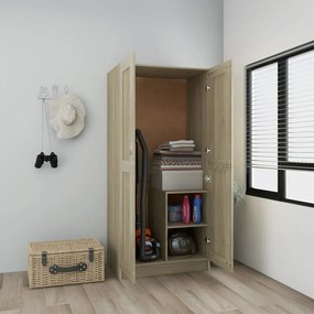 803437 vidaXL Roupeiro 82,5x51,5x180 cm contraplacado carvalho sonoma