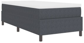 Cama Box Spring com Colchão Cinza Escuro Individual Tecido de Veludo C