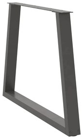 Pés para mesa de jantar em V, 3 peças, antracite, 90x (72-73,3) cm, aç