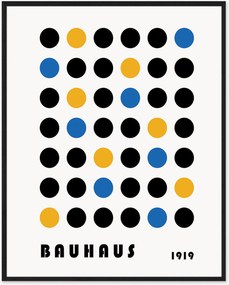 Impressão digital emoldurada Bauhaus Abstract Dots