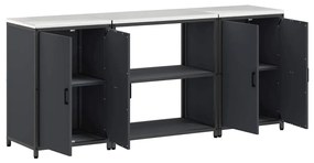 Conjunto de Armazenamento de Cozinha 3 pcs Cinzento-escuro