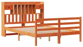Cama com estante sem colchão 140x190 cm pinho maciço