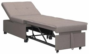 Sofá Cama 3 em 1 com Design Retrátil em Tecido Taupe