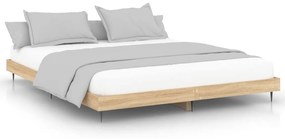 Estrutura de cama 150x200 cm derivados madeira carvalho sonoma