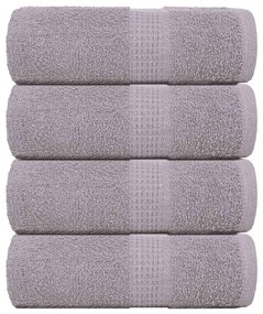 vidaXL Toalhas de bidé 4 pcs FROGN 30x50 cm 100% algodão cinzento