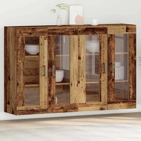 vidaXL Armários de Parede 2 pcs Madeira Velha 69,5 x 34 x 90 cm em Madeira de Engenharia