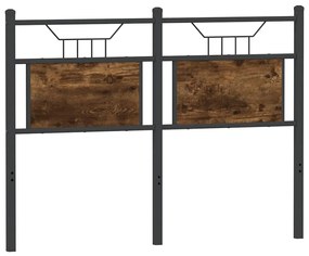 Cabeceira de cama 120 cm derivados madeira/aço carvalho fumado