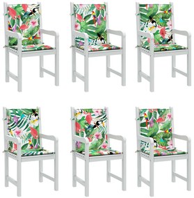 Almofadões para cadeira de encosto baixo 6 pcs tecido multicor