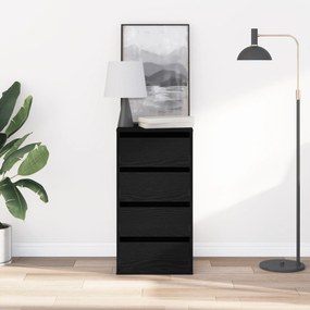 Cômoda de Canto Preto Carvalho 40x41x76 cm Madeira Derivada