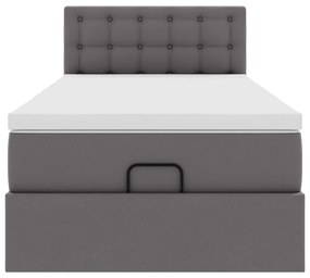 moldura de cama síriaXL otomana com colchão cinza 90x200cm couro falso