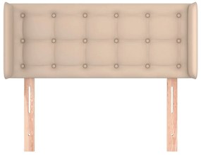 Cabeceira cama abas couro artificial 93x16x78/88 cm cappuccino