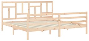 Estrutura de cama com cabeceira 200x200 cm madeira maciça