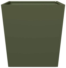 Vaso/floreira de jardim 2 pcs 50x50x50 cm aço verde azeitona