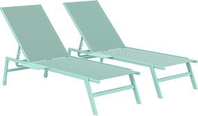 Outsunny Conjunto 2 Espreguiçadeiras com Mesa Lateral, Espreguiçadeira de Jardim com Encosto Ajustável. | Aosom Portugal