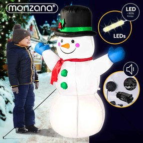 Boneco de neve insuflável XL iluminado 120 x 100 x 50 cm Branco