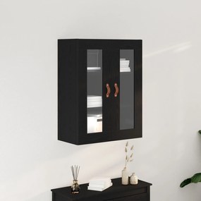 Armário de Parede da vidaXL com Portas de Vidro Madeira Carvalho Preto