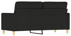 Sofá de 2 lugares tecido 140 cm preto