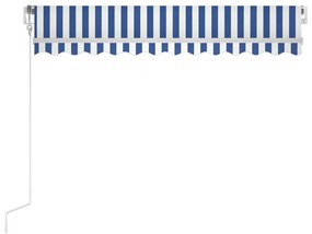 Toldo retrátil automático 300x250 cm azul e branco