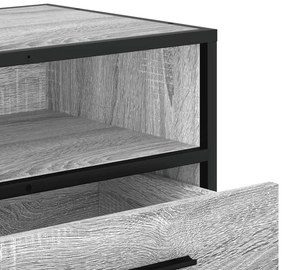 Móvel p/ TV 80x34,5x40 cm deriv. madeira/metal cinzento sonoma