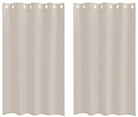 Cortinas com cortinas 2 pcs Areia 140 x 175 cm Poliéster