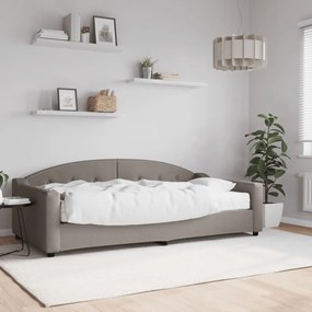 Sofá-cama com colchão 100x200 cm tecido cinzento-acastanhado