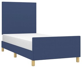 Estrutura de cama sem colchão 90x190 cm tecido azul