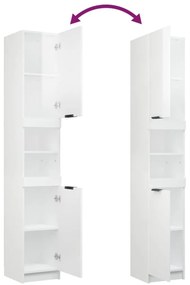 Armário casa de banho 32x34x188,5 cm madeira branco brilhante