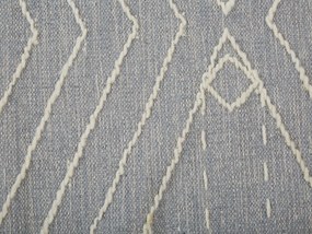 Tapete em algodão cinzento e branco 80 x 150 cm KHENIFRA Beliani
